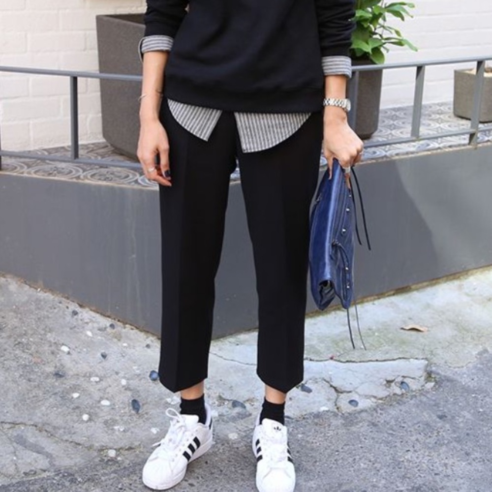 Adidas Black Climalite Black Work Pants size 6 - 2